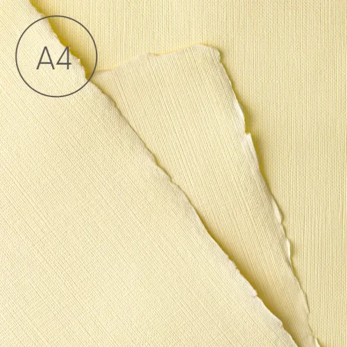 Papier czerpany A4 len Żółty