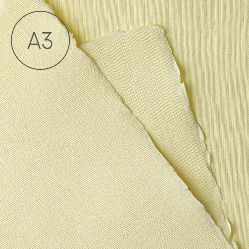 Papier czerpany A3 len Ecru