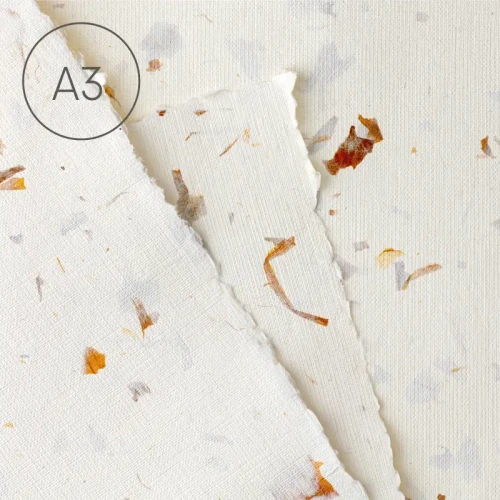 Papier czerpany A3 len Cebula