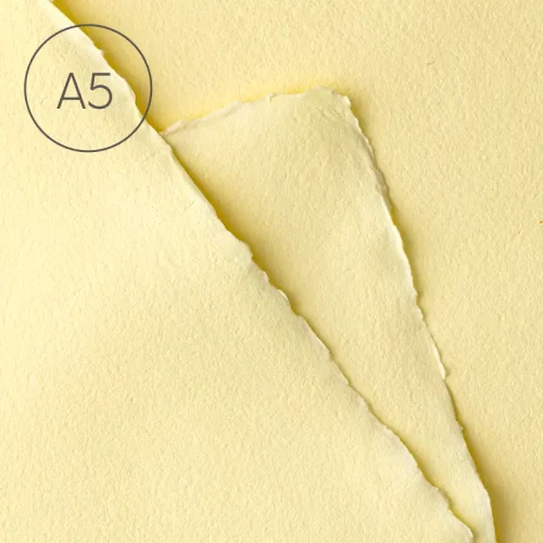Papier czerpany A5 gładki Żółty