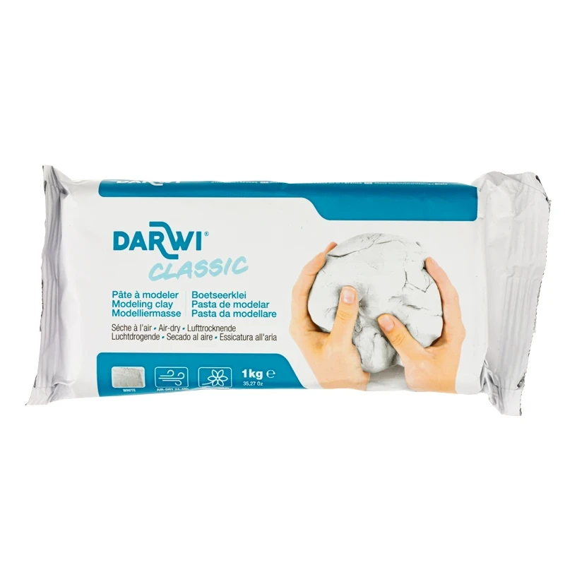 Glina, masa samoutwardzalna Darwi 1 kg - biała 01
