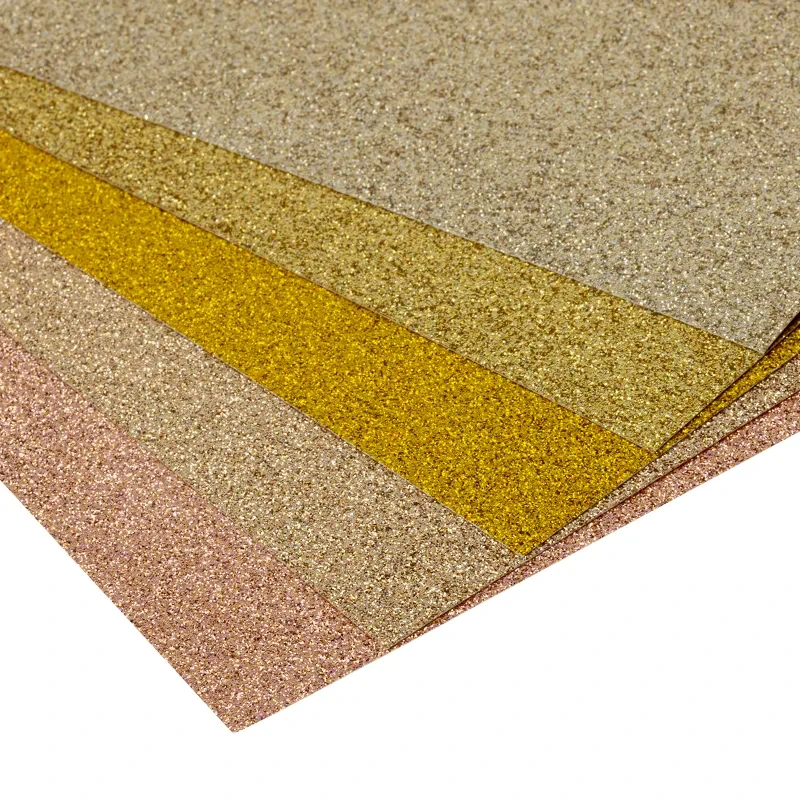 Papier ozdobny brokatowy 5 kolorów- złote odcienie - A4 02