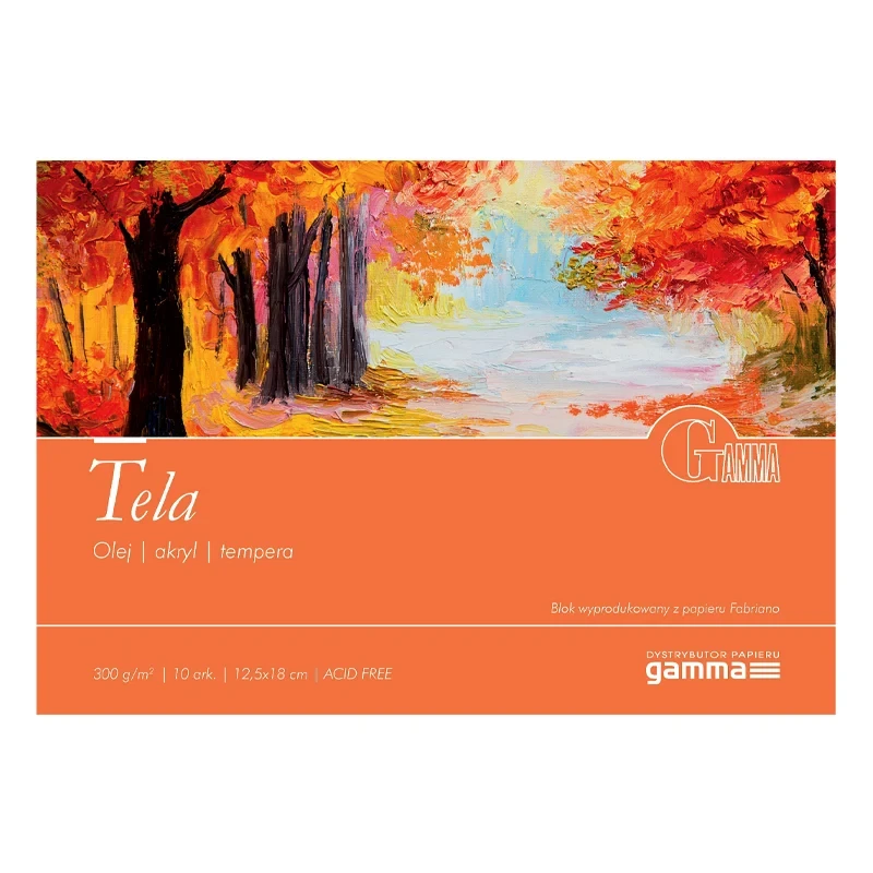 Blok do farb olejnych Gamma Fabriano Tela - 12,5 x 18 cm, 300 g, 10 ark.01