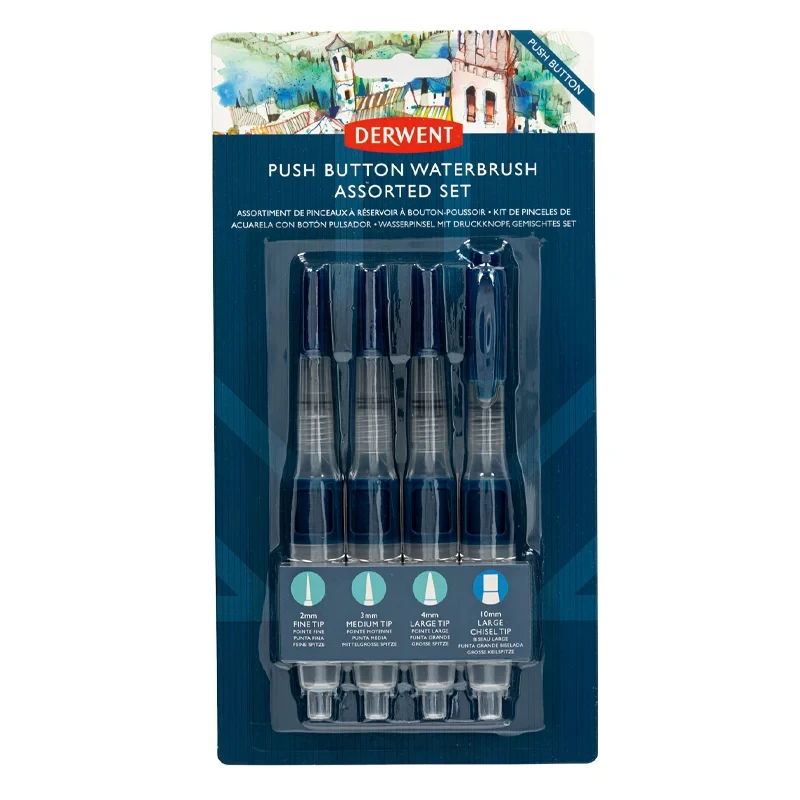 Pędzle wodne do napełniania Derwent zestaw  4 szt.01