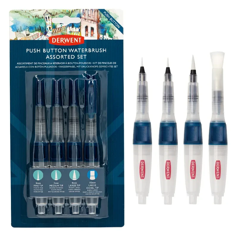 Pędzle wodne do napełniania Derwent zestaw  4 szt.03