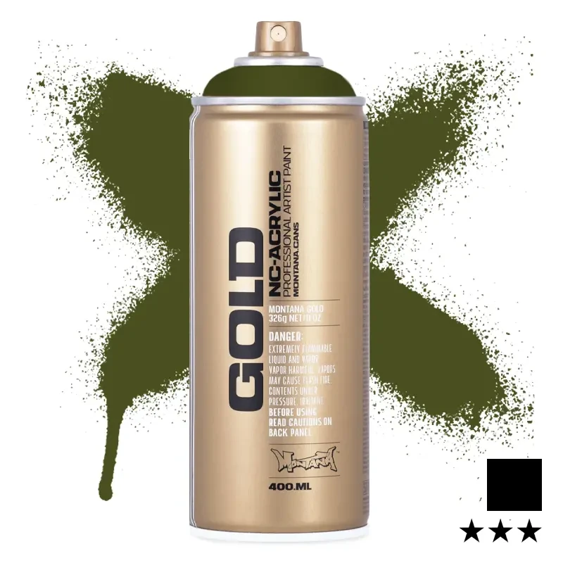 Farba w sprayu Montana Gold 400 ml Classic 6340 Olive Green 01