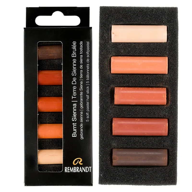 Pastele suche połówki Rembrandt Micro zestaw 5 szt. Burnt Sienna Set 01