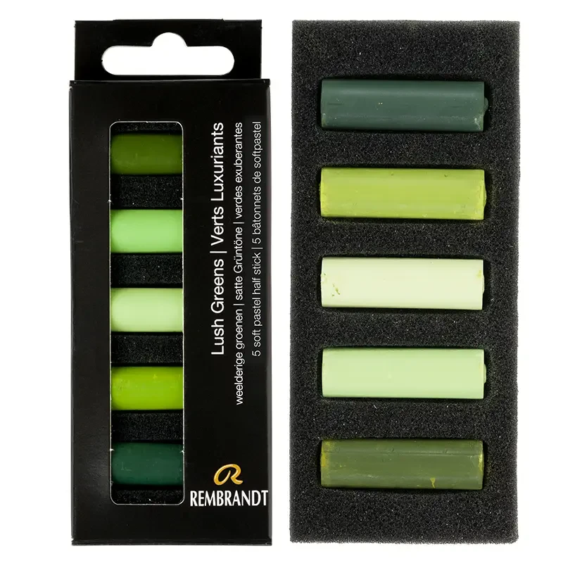 Pastele suche połówki Rembrandt Micro zestaw 5 szt. Lush Greens Set 01