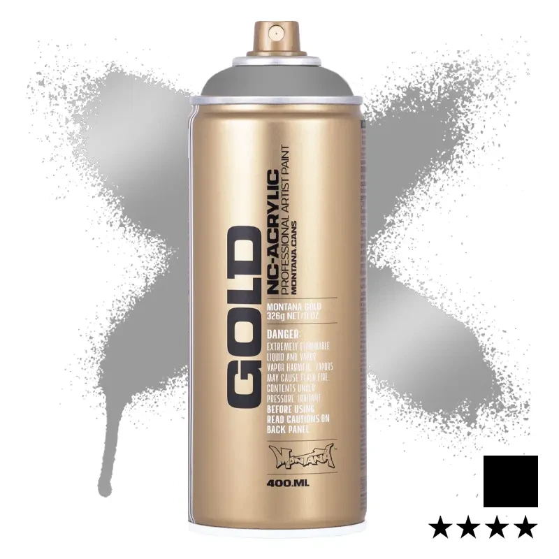 Farba w sprayu Montana Gold 400 ml Metallic 1100 Silver Matt 01