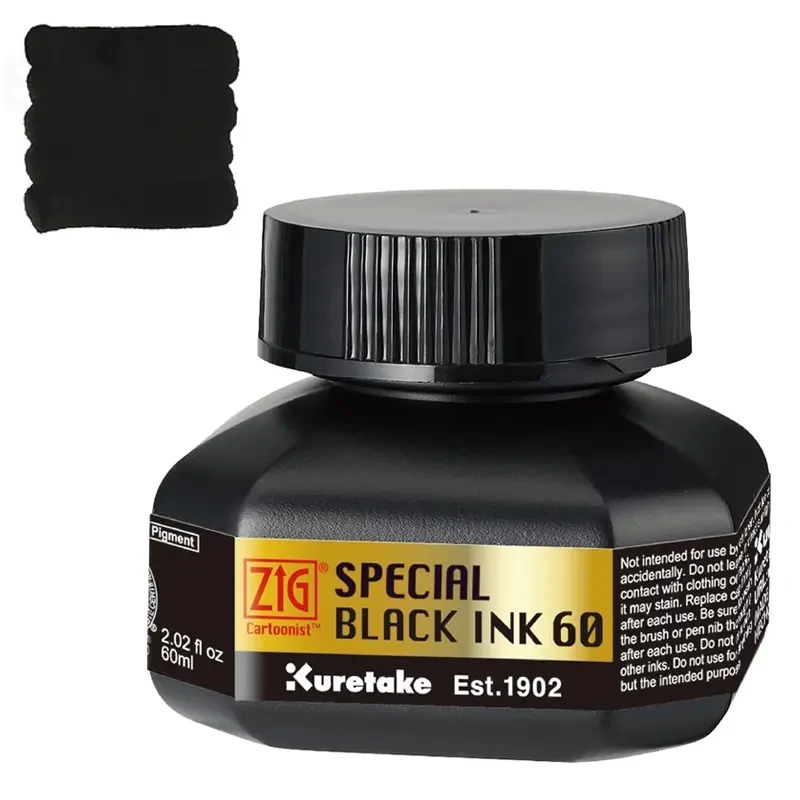 Tusz pigmentowy Kuretake ZIG Cartoonist Special Black Ink 60 ml - czarny 01