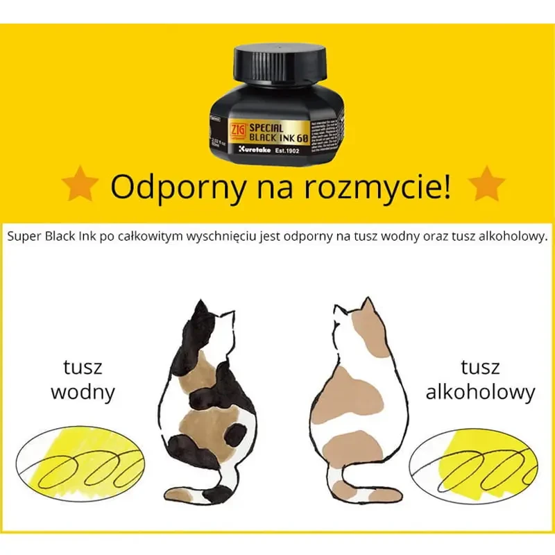 Tusz pigmentowy Kuretake ZIG Cartoonist Special Black Ink 60 ml - czarny 04