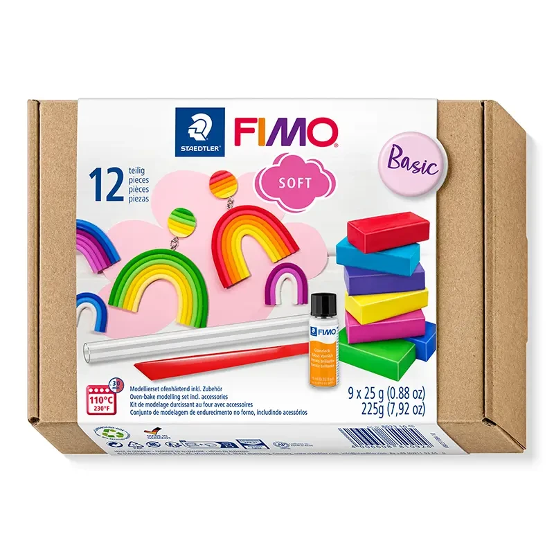 Zestaw modeliny Fimo Soft Basic 9 kolorów + akcesoria 01