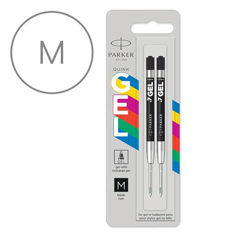 Wkłady do długopisu żelowe Parker Quink Gel czarne M 2 szt. 01