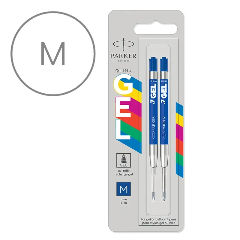 Wkłady do długopisu żelowe Parker Quink Gel 2 szt. M niebieskie 01
