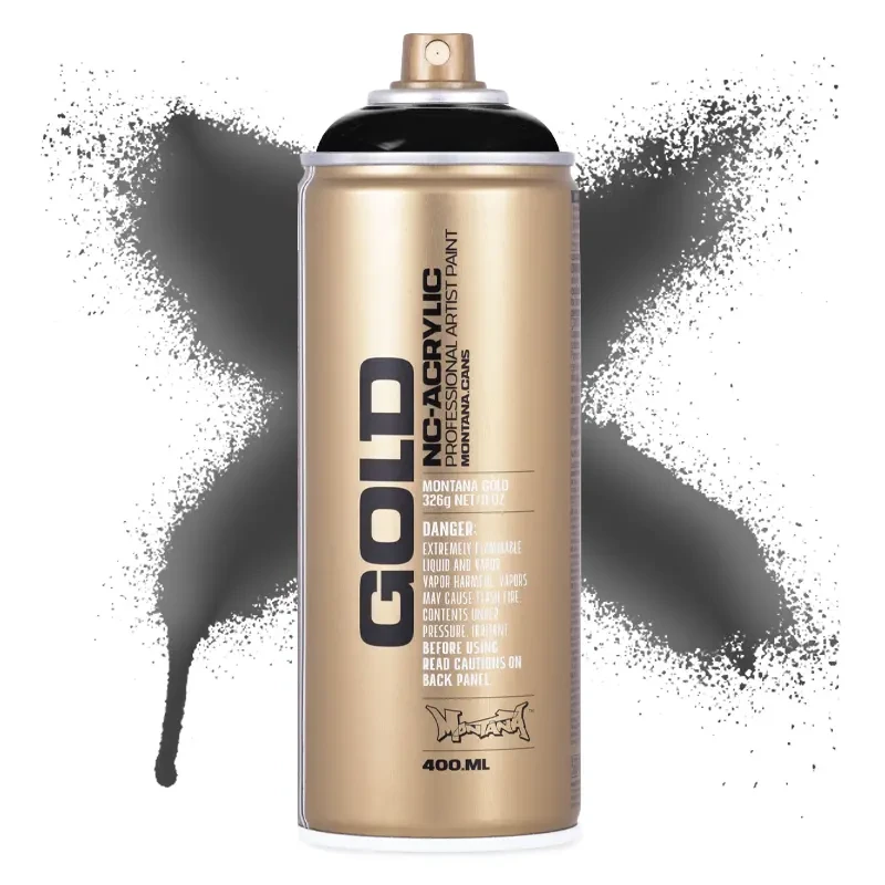 Farba w sprayu Montana Gold 400 ml T9000 Transparent Black  01
