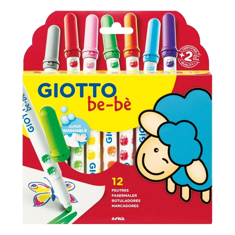 Flamastry dla dzieci Giotto Bebe grube zestaw 12 kolorów 01