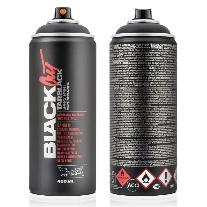 Farba w sprayu Montana Black 400 ml BLK 9050 Blackout Tarblack 02