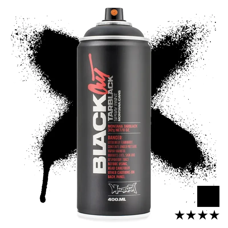 Farba w sprayu Montana Black 400 ml BLK 9050 Blackout Tarblack 01