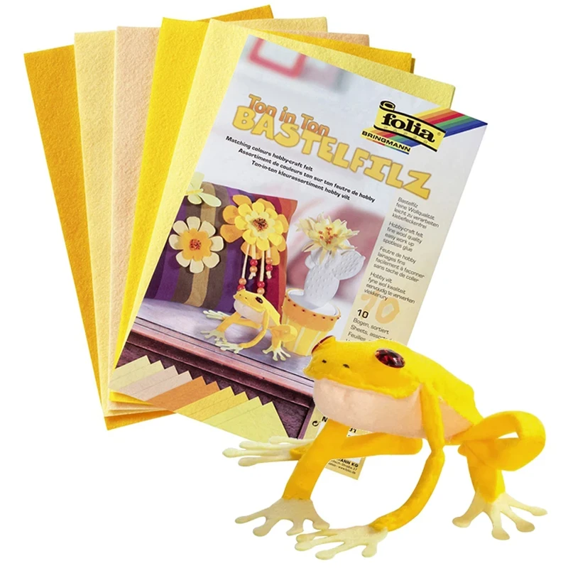 Filc dekoracyjny Folia Paper Bringmann A4 zestaw 10 arkuszy - MIX żółty 09