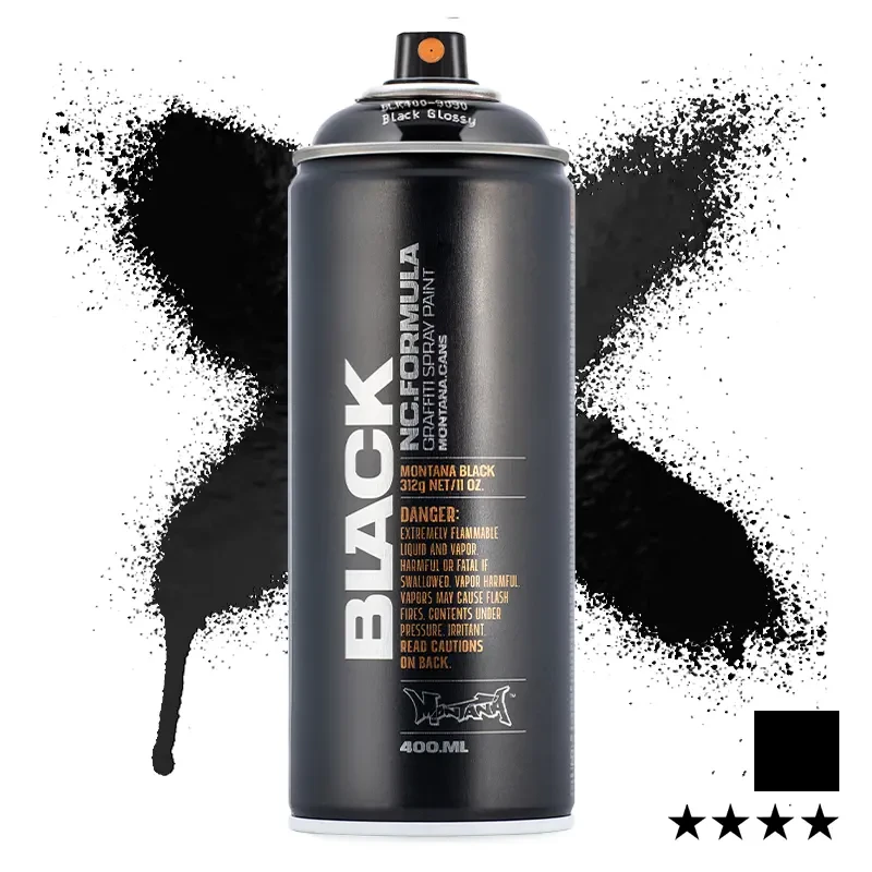 Farba w sprayu Montana Black 400 ml BLK 9090 Black Glossy 01