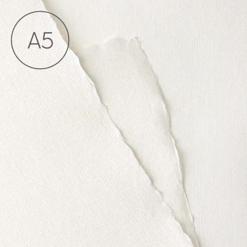 Papier czerpany A5 len Biały