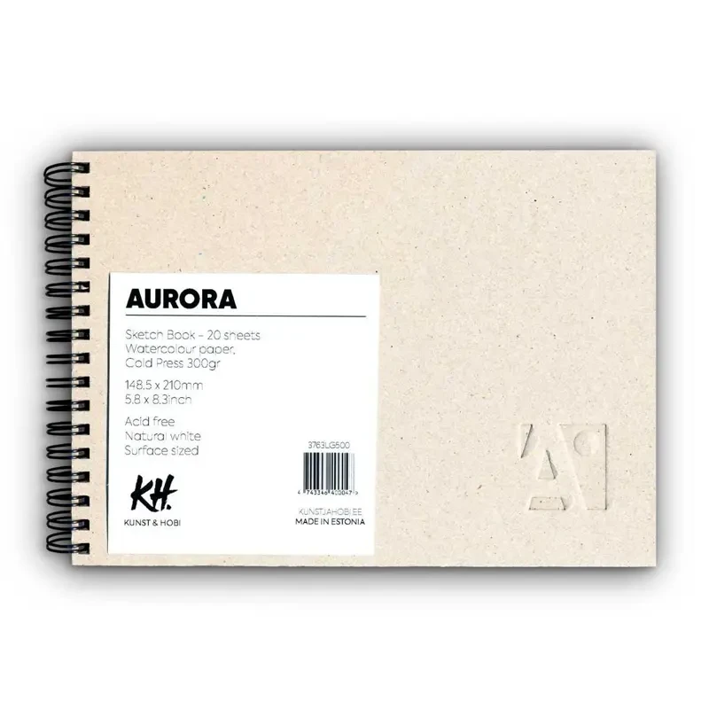 Szkicownik do akwareli Aurora Cold Press na spirali - A5, 300 g, 20 ark. 01