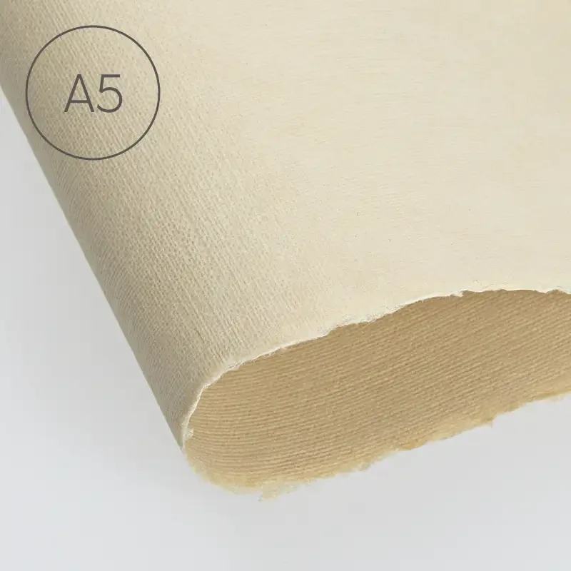 Papier czerpany faktura lnu A5 - Cappuccino 02