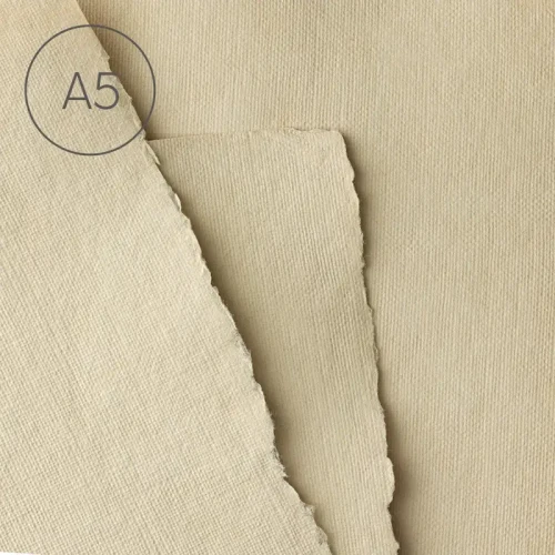 Papier czerpany faktura lnu A5 - Cappuccino