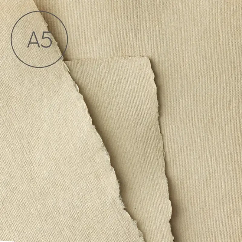 Papier czerpany faktura lnu A5 - Cappuccino 01