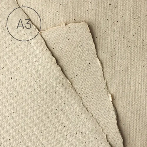 Papier czerpany faktura lnu A3 - Kawa