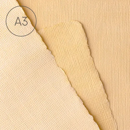 Papier czerpany faktura juty A3 - Brzoskwinia