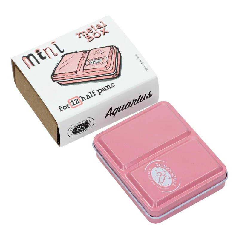 Metalowa kasetka na akwarele Mini Box na 6 kostek - Roman Szmal - Pink 05