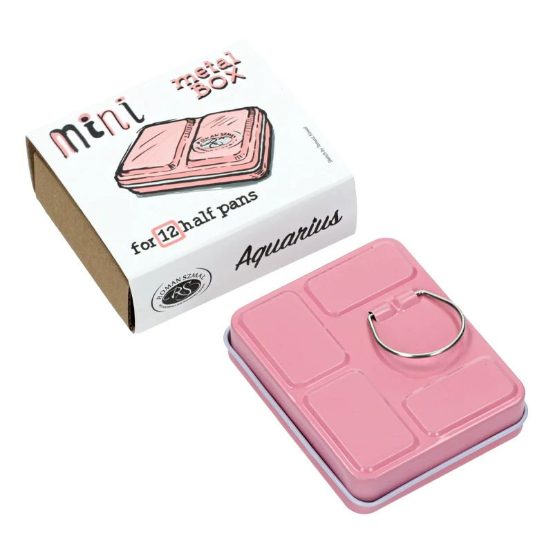 Metalowa kasetka na akwarele Mini Box na 6 kostek - Roman Szmal - Pink 04
