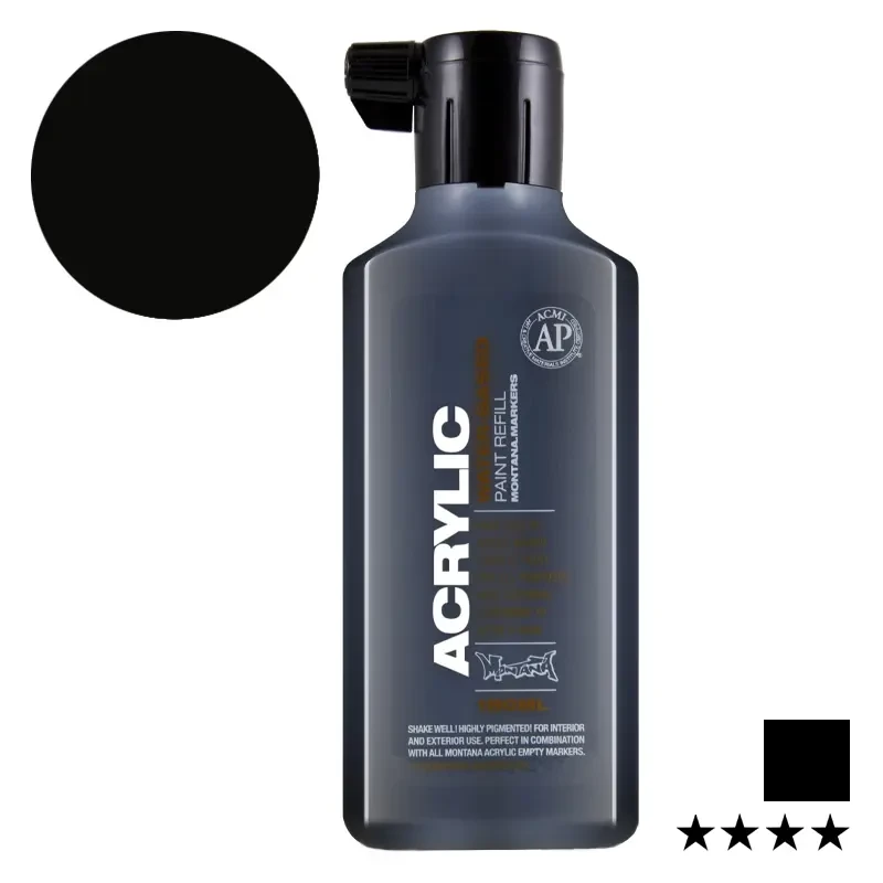 Farba Montana Acrylic Paint Refill 180 ml SH 9000 Black 01