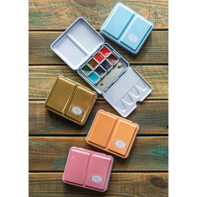 Akwarele Aquarius Mini Urban Sketchers Blue zestaw 8 półkostek 04