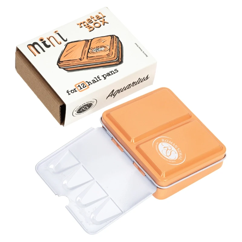 Metalowa kasetka na akwarele Mini Box na 6 kostek - Roman Szmal - Apricot 03