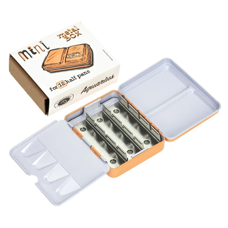 Metalowa kasetka na akwarele Mini Box na 6 kostek - Roman Szmal - Apricot 02