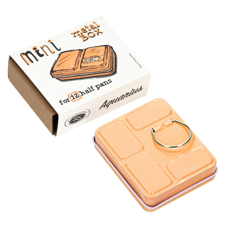 Metalowa kasetka na akwarele Mini Box na 6 kostek - Roman Szmal - Apricot 04