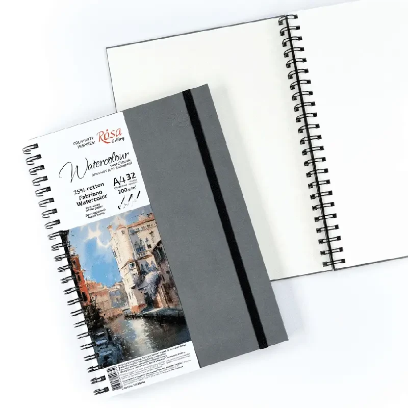 Szkicownik do akwareli Rosa Fabriano Watercolour na spirali - A4, 200 g, 32 ark. 03