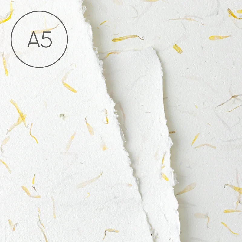 Papier czerpany gładki A5 - Nagietek 01