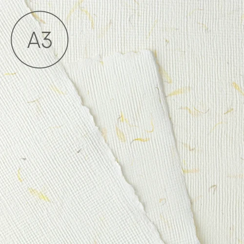 Papier czerpany faktura juty A3 - Nagietek