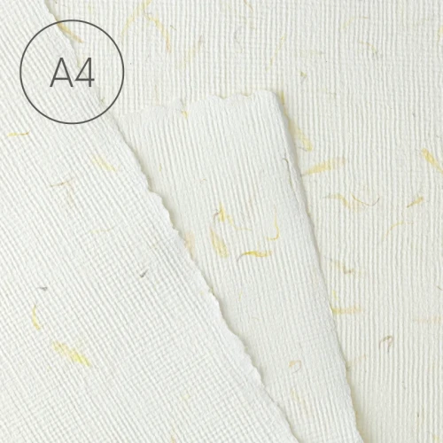 Papier czerpany z kwiatami A4 juta Nagietek