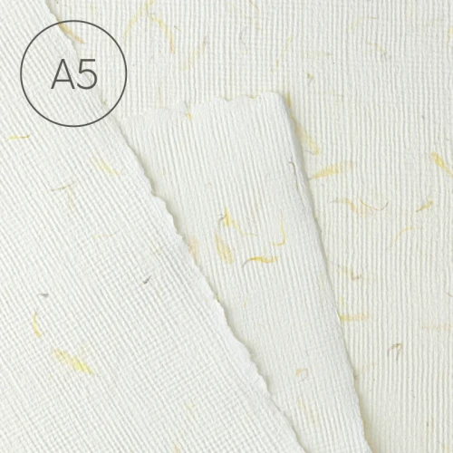 Papier czerpany faktura juty A5 - Nagietek