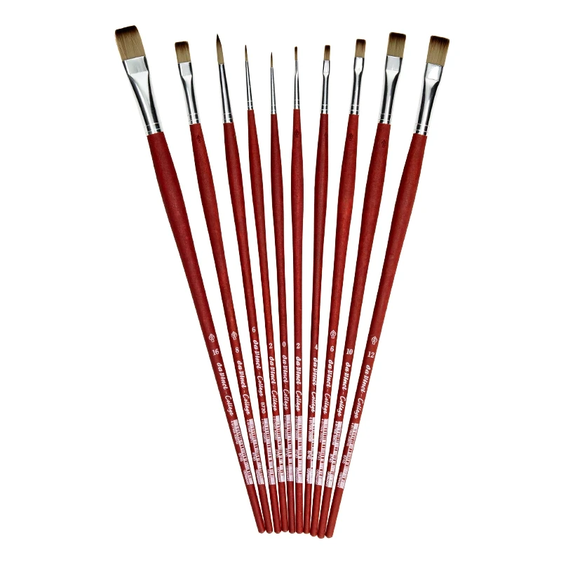 Pędzle syntetyczne w tubie da Vinci zestaw College 5403 - 10 sztuk + tuba 04