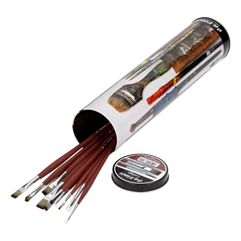 Pędzle syntetyczne w tubie da Vinci zestaw College 5403 - 10 sztuk + tuba 02