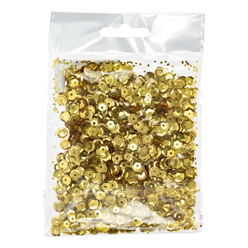 Cekiny metalizowane 6 mm - nr 49 jasnozłote 01