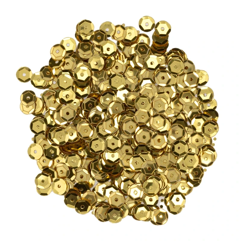 Cekiny metalizowane 6 mm - nr 49 jasnozłote 02