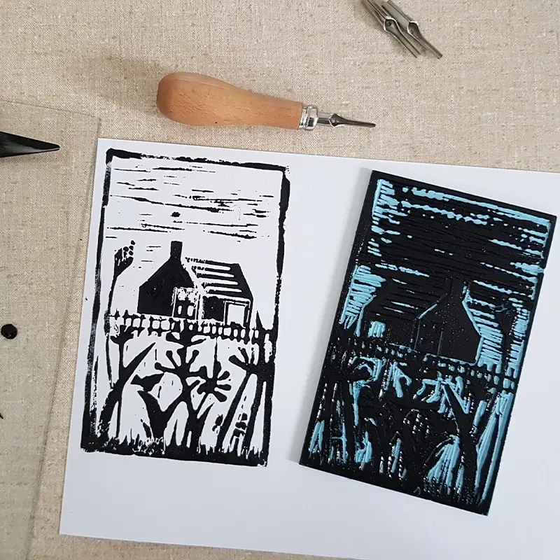 Farba do linorytu Blockprint Royal Talens 20 ml 502 Deep blue 04