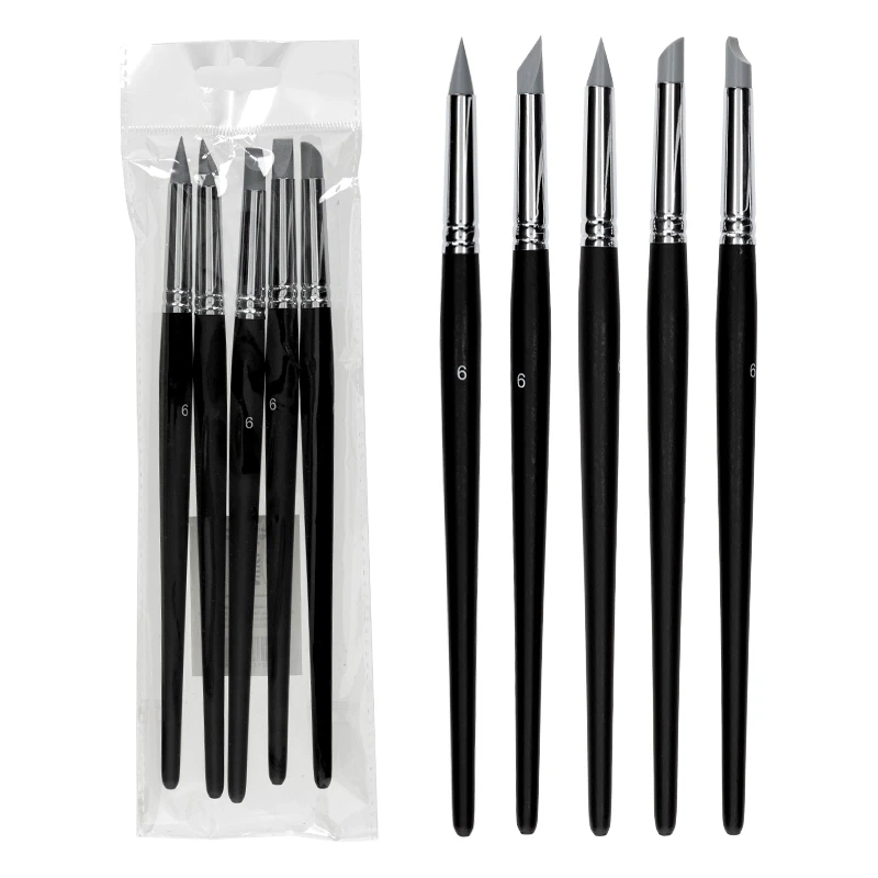 Pędzle silikonowe zestaw Koh-I-Noor Shaper 5 kształtów - nr 6 02