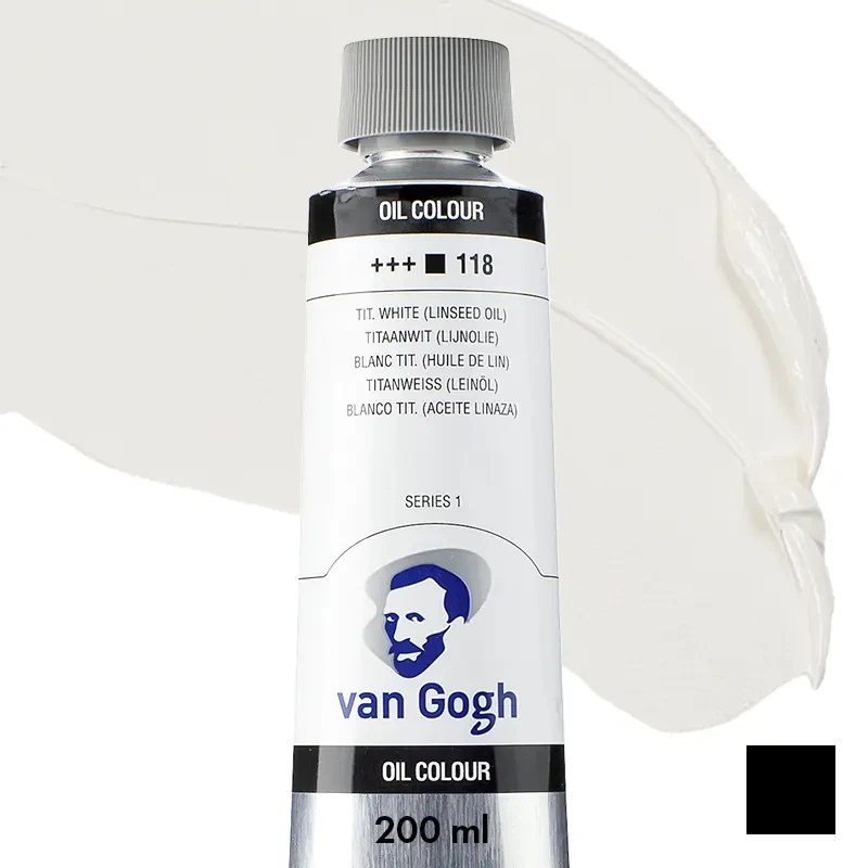Farba olejna Van Gogh 200 ml - 118 S1 Titanium White (linseed oil) 01